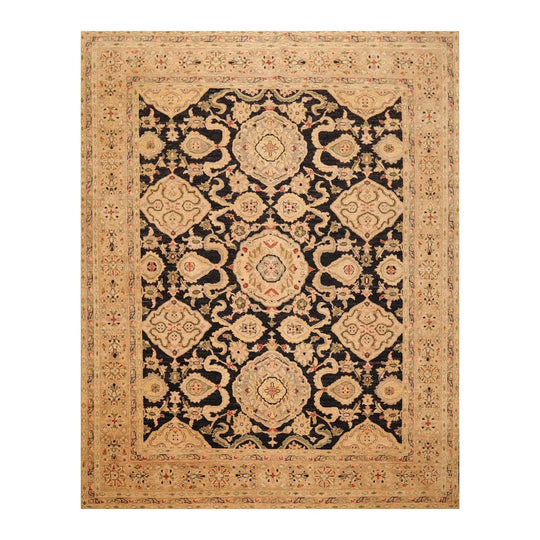 8' x 9'11'' Hand Knotted 100% Wool Peshawar Oriental Area Rug Charcoal