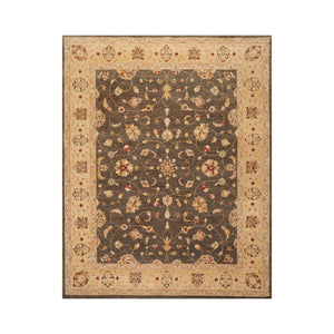 7' 11''x10'  Olive Green Caramel Taupe Color Hand Knotted Persian 100% Wool Traditional Oriental Rug