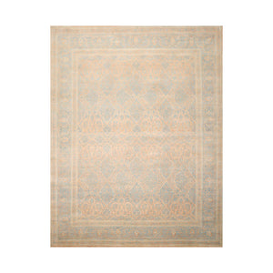 8'1'' x 10' Hand Knotted 100% Wool Pak-Parsian 16/18 300 KPSI Area Rug Blue Tan - Oriental Rug Of Houston