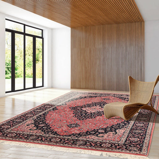 5x7 Hand Knotted Pak Persian 100% Wool Tabriz Traditional 300 KPSI Oriental Area Rug Rust, Rose Color