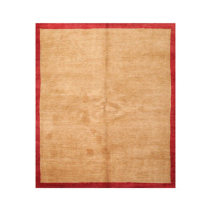 6'4'' x 7'5'' Square Hand Knotted Wool Tibetan Modern Oriental Area Rug Gold/Red - Oriental Rug Of Houston