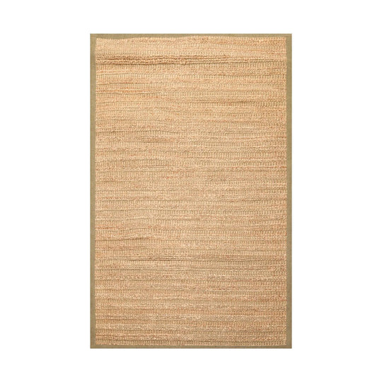 5' x 8' Hand Knotted Jute & Rayon Solid Traditional Oriental Area Rug Tan