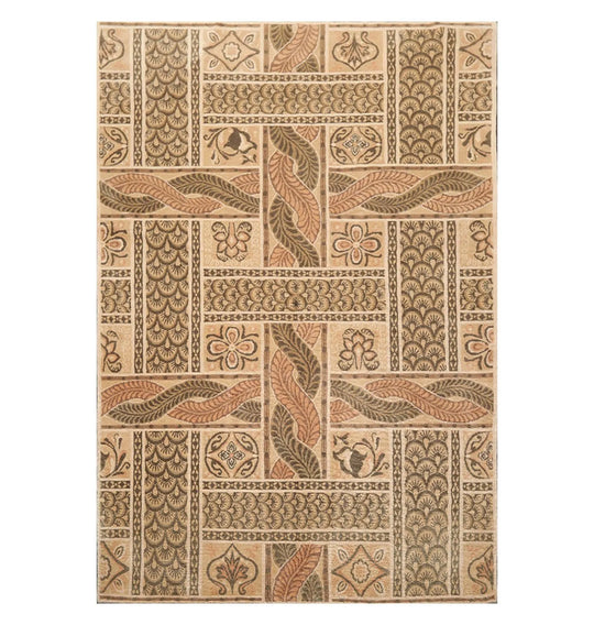 6' x 9' Hand Knotted Tibetan 100% Wool Art Deco Oriental Area Rug Beige