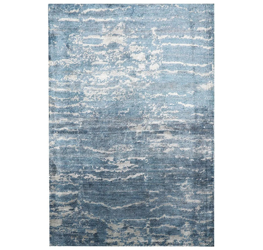 3'11'' x 5'9'' Hand Knotted Tibetan Wool Hip Designer Oriental Area Rug Blue