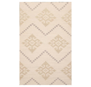 3'1'' x 4'11" Hand Knotted Dhurry 100% Wool Southwestern Oriental Area Rug Beige - Oriental Rug Of Houston