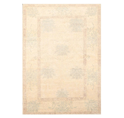 3'11'' x 5'11'' Hand Knotted Tibetan 100% Wool Floral Oriental Area Rug Beige - Oriental Rug Of Houston