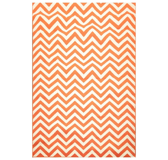 7' x 10' Chevron Machine Made Indoor Outdoor Modern Area Rug Orange