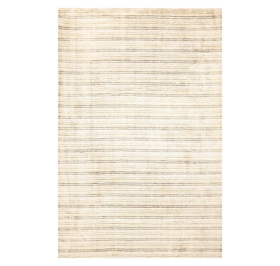 5' x 7'4'' Handmade 100% Wool Designer Stripes Modern Oriental Area Rug Beige - Oriental Rug Of Houston