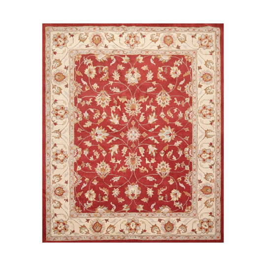 8x10 Rusty Red, Multi  Hand Tufted Hand Made 100% Wool Traditional Oriental Area Rug