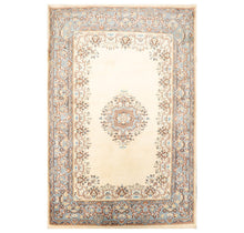 4'2'' x 6'3'' Hand Knotted 100% Wool Kerman Traditional Oriental Area Rug Cream - Oriental Rug Of Houston