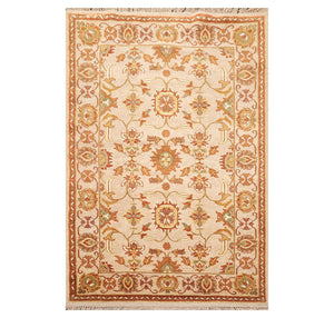 4' x 5'11'' Hand Knotted 100% Wool Oushak Traditional Area Rug Taupe, Beige - Oriental Rug Of Houston