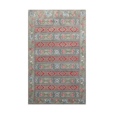 4' x 6' Hand Knotted Tibetan 100% Wool Patterned Oriental Area Rug Celadon - Oriental Rug Of Houston