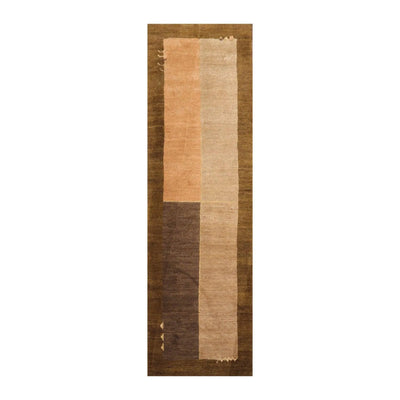 3' x 9'10'' Runner Hand Knotted Tibetan 100% Wool Designer Area Rug Tan - Oriental Rug Of Houston
