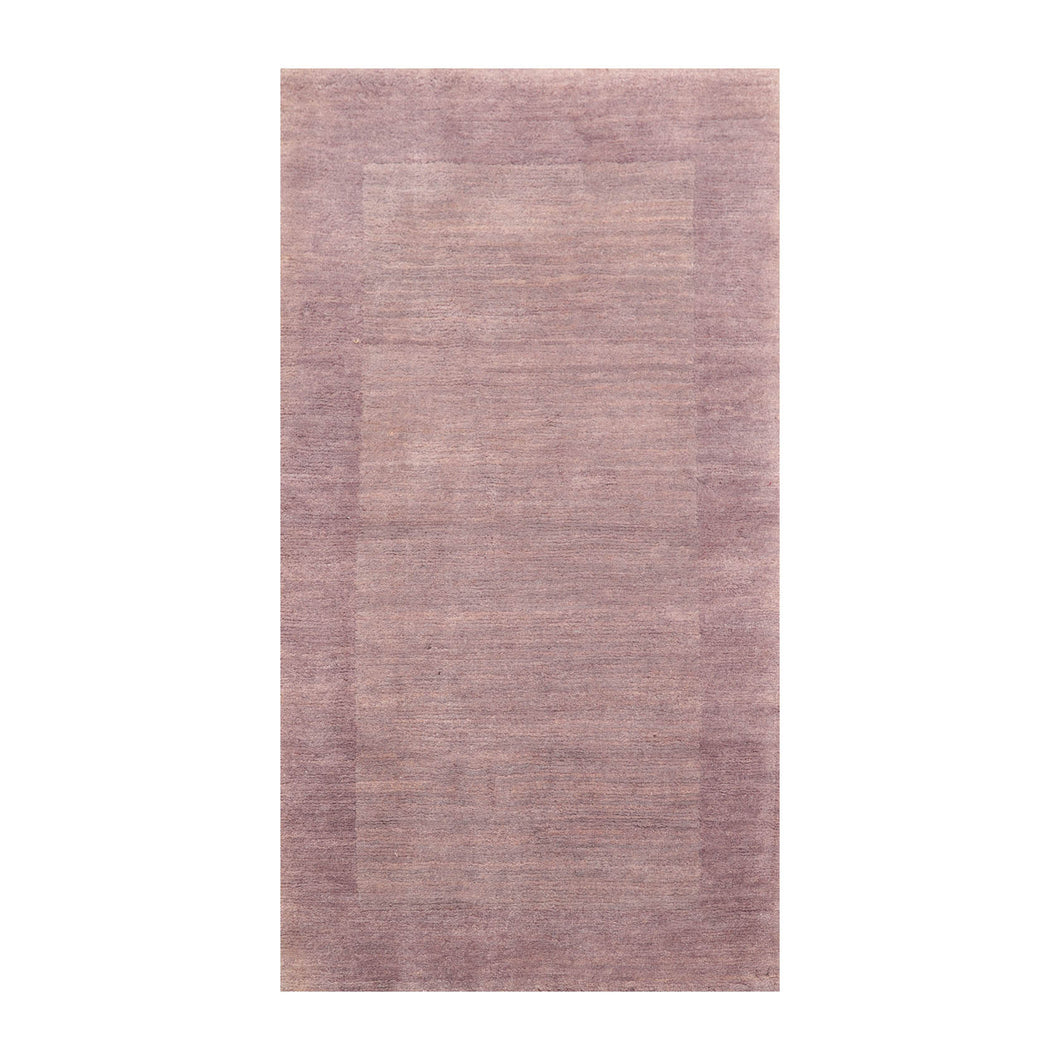 3' x5' 2'' Aubergine Tone on Tone Aubergine Color Hand Knotted Tibetan 100% Wool Modern & Contemporary Oriental Rug