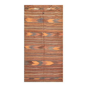 3'9'' x 7'2'' Vintage Hand-Woven Afghan Kilim Wool Tribal Southwestern Area Rug - Oriental Rug Of Houston