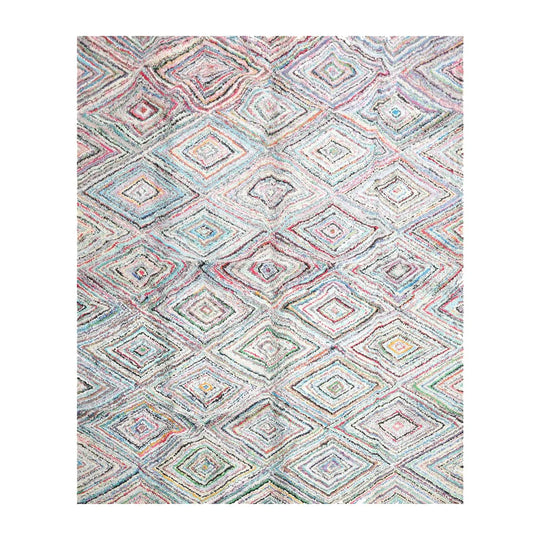 7'9'' x 9'7'' Handmade 100% Cotton Diamond Modern Oriental Area Rug Multi color
