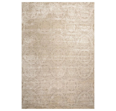 9' x12' 5'' Gray Beige Color Hand Tufted Hand Made Wool & Art Silk Transitional Oriental Rug