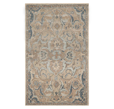 5'x8' Hand Tufted Hand Made 100% Wool Arts and Craft Traditional Oriental Area Rug Beige, Taupe Color - Oriental Rug Of Houston