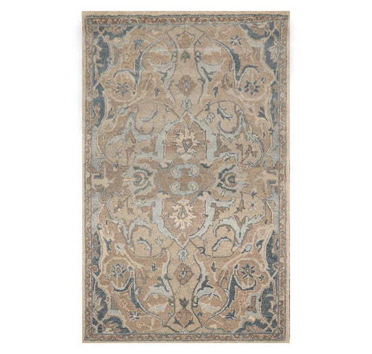 5'x8' Hand Tufted Hand Made 100% Wool Arts and Craft Traditional Oriental Area Rug Beige, Taupe Color