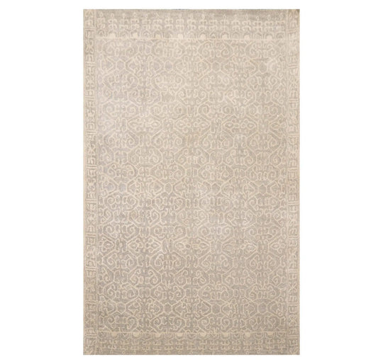 5' x 8' Handmade 100% Wool Patterned Traditional Oriental Area Rug Gray