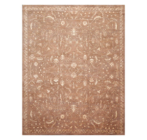7' 1''x9'  Brown Gray Beige Color Machine Made Machine Made New Zealand Wool Transitional Oriental Rug