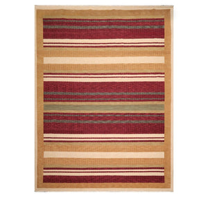 8' 10''x11' 10'' Burgundy Tan Sage Color Hand Knotted Tibetan 100% Wool Modern & Contemporary Oriental Rug