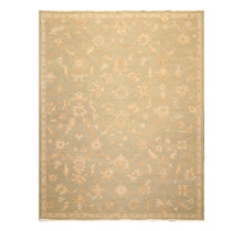 7' 7''x9' 9'' Sage Beige Caramel Color Hand Knotted Flat Pile 100% Wool Traditional Oriental Rug