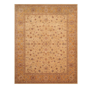 7' 9''x9' 9'' Tan Gold Brown Color Hand Tufted Hand Made 100% Wool Traditional Oriental Rug