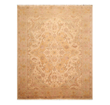 7' 9''x9' 9'' Beige Gold Moss Color Hand Knotted Persian 100% Wool Traditional Oriental Rug