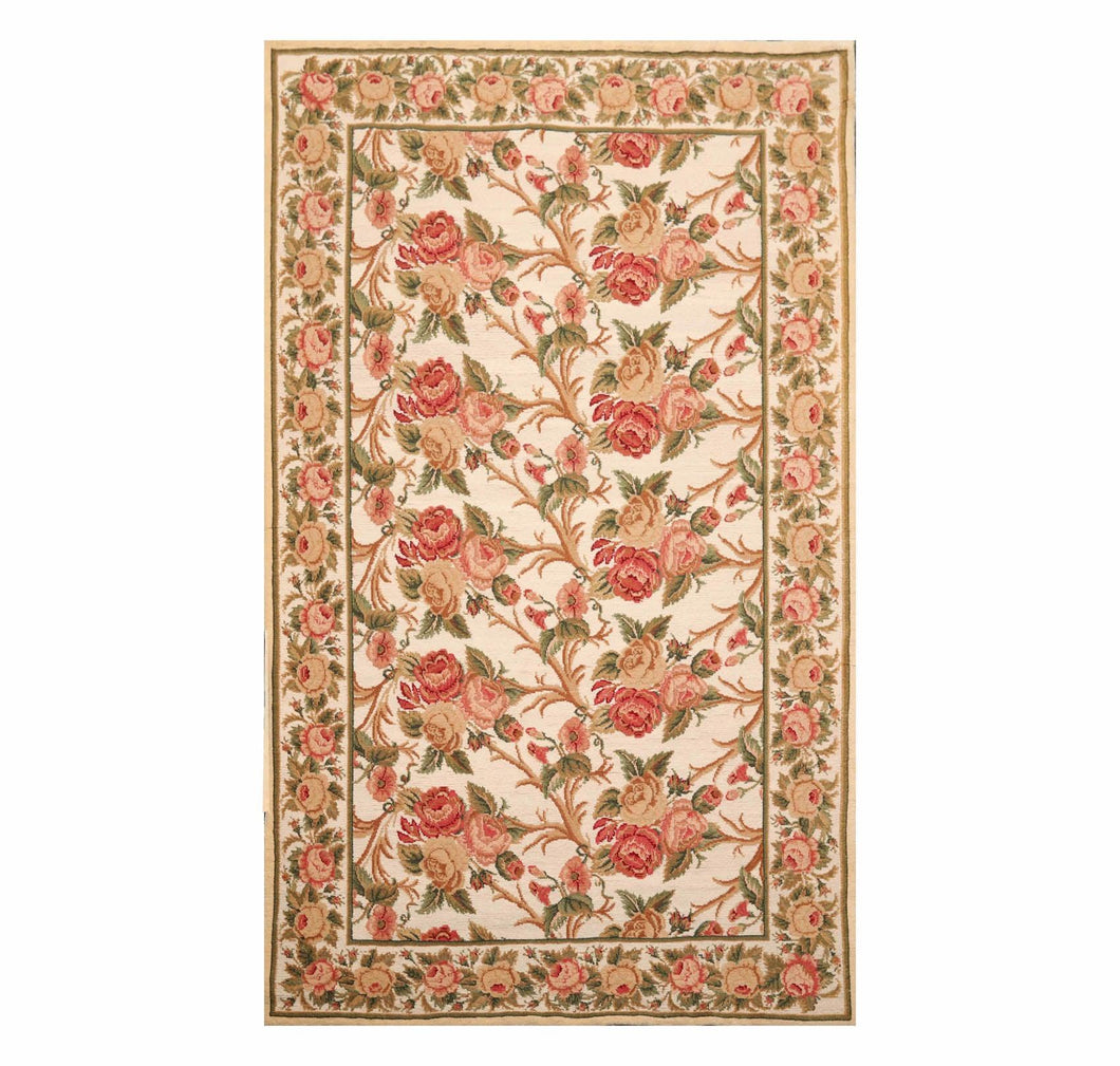 6'x 10' Costikyan Nettles Hand Knotted French Aubusson Savonnerie Area Rug Beige - Oriental Rug Of Houston