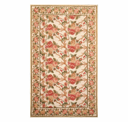 6'x 10' Costikyan Nettles Hand Knotted French Aubusson Savonnerie Area Rug Beige