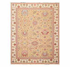 7' 9''x9' 10'' Olive Ivory Rust Color Hand Knotted Soumak 100% Wool Traditional Oriental Rug