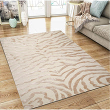 5' x8'  Ivory Tan Color Hand Tufted Hand Made Wool and Silk Modern & Contemporary Oriental Rug