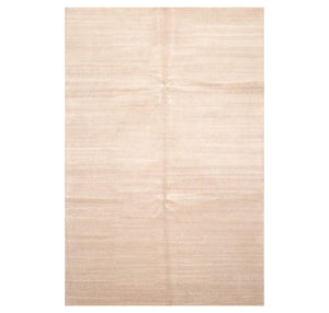 6' x9'  Oatmeal Color Hand Knotted Indo Tibetan 100% Wool Modern & Contemporary Oriental Rug