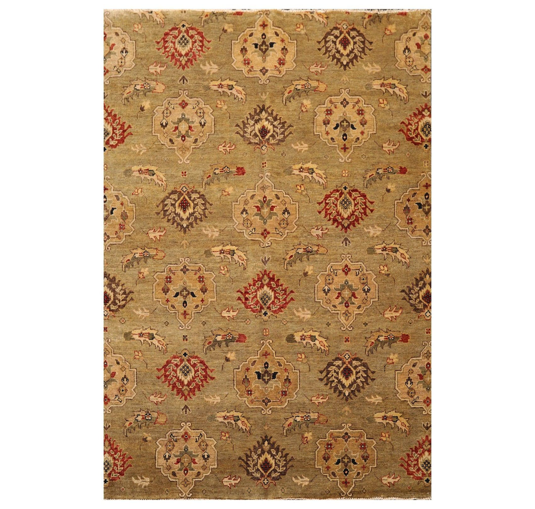 6' x 9' Hand Knotted New Zealand Wool Antique Finish Designer Area Rug Moss - Oriental Rug Of Houston