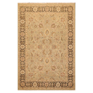 5' 11''x9'  Champagne Gray Brown Color Hand Knotted Soumak 100% Wool Traditional Oriental Rug