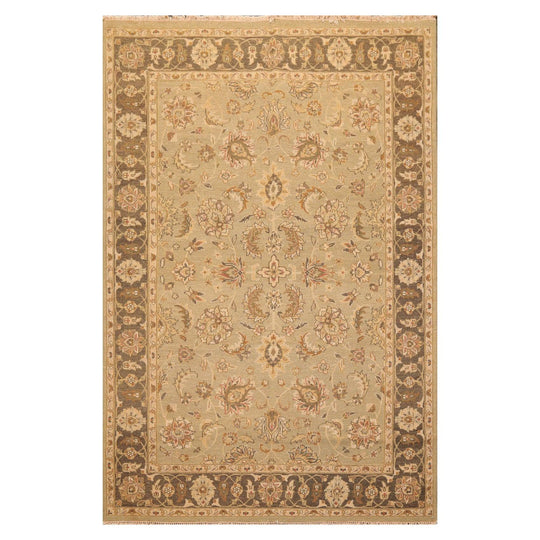 5'11" x 9' Hand Knotted 100% Wool Reversible Flat Pile Area Rug Champaign