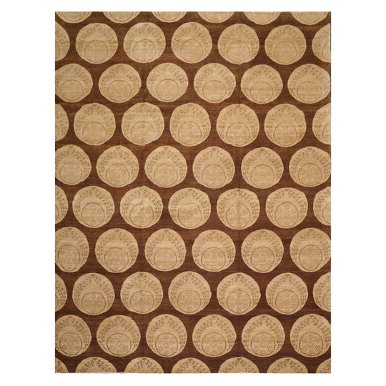 9'x 11'10" Hand Knotted Wool Tibetan Ottoman Area Rug