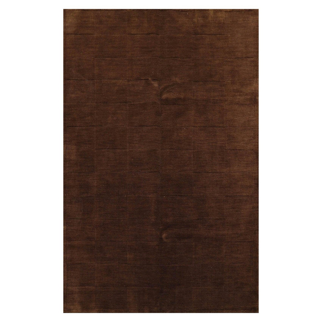 5' 1''x7' 11'' Tone on Tone Olive Color Hand Knotted Indo Tibetan 100% Wool Modern & Contemporary Oriental Rug