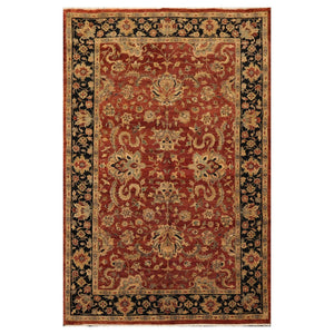 6' 1''x9' 5'' Brown Beige Tan Color Hand Knotted Persian New Zealand Wool Traditional Oriental Rug