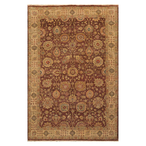 5'11" x 8'11" Hand Knotted Mahal New Zealand Wool Oriental Area Rug Brown - Oriental Rug Of Houston