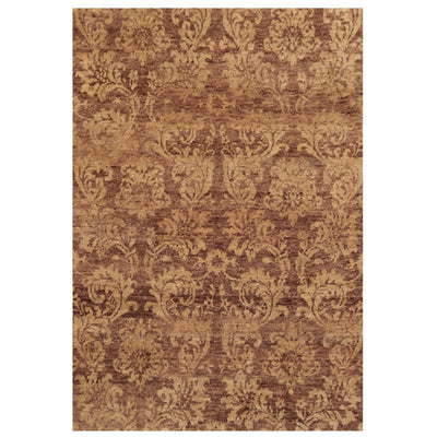 4'x5'10'' Hand Knotted Damask Indo-Tibetan New Zealand Wool Area Rug Tan - Oriental Rug Of Houston