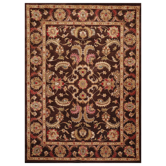 8x11 Chocolate, Brown Hand Tufted Hand Made 100% Wool Traditional Oriental Area Rug