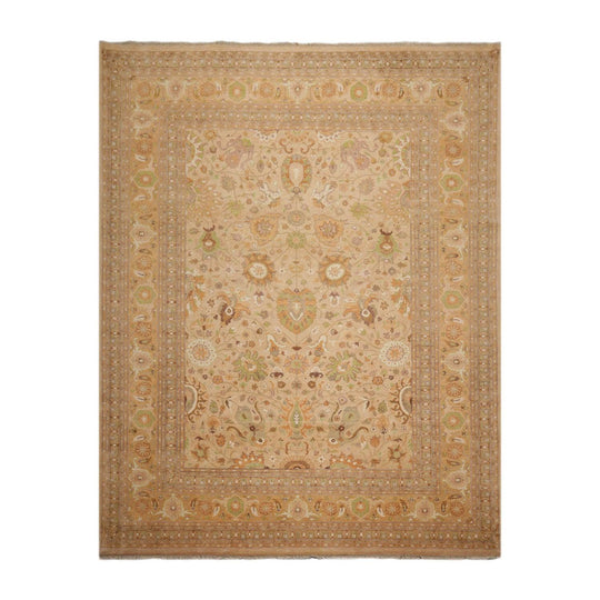 9'4" x 12'2" Hand Knotted Wool 16/18 Pak Persian 300 KPSI Oriental Area Rug Tan