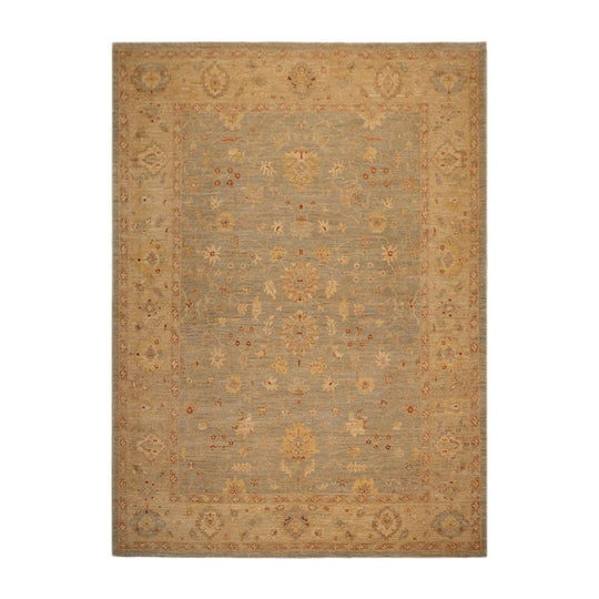 9'4" x 12'1" Hand Knotted Wool Chobi Peshawar Traditional Oriental Area Rug Aqua