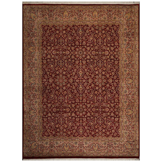 9'2" x 12'5" Hand Knotted Wool 16/18 Pak Persian 300 KPSI Area Rug Burgundy