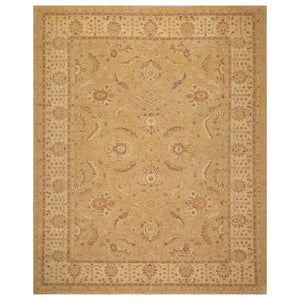 9' 6''x11' 9'' Tan Beige Gray Color Hand Knotted Persian 100% Wool Traditional Oriental Rug