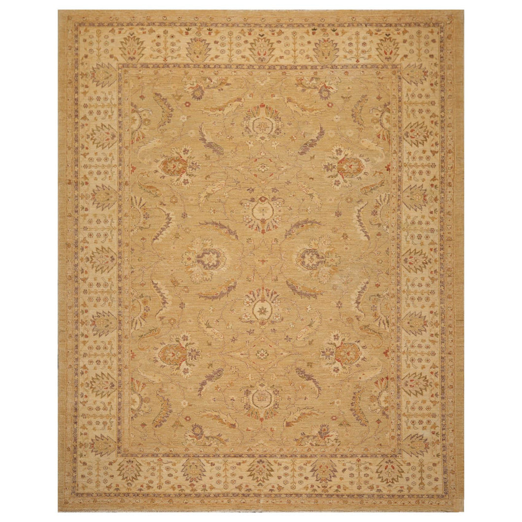 9' 6''x11' 9'' Tan Beige Gray Color Hand Knotted Persian 100% Wool Traditional Oriental Rug