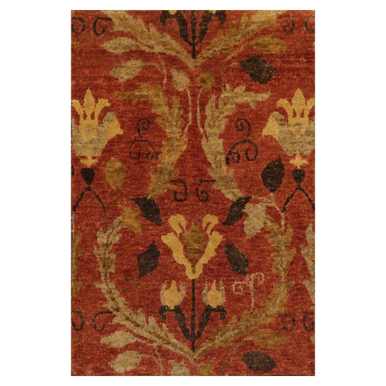 2'x3' Hand Knotted 100% Wool Traditional Oushak Oriental Area Rug Terracotta