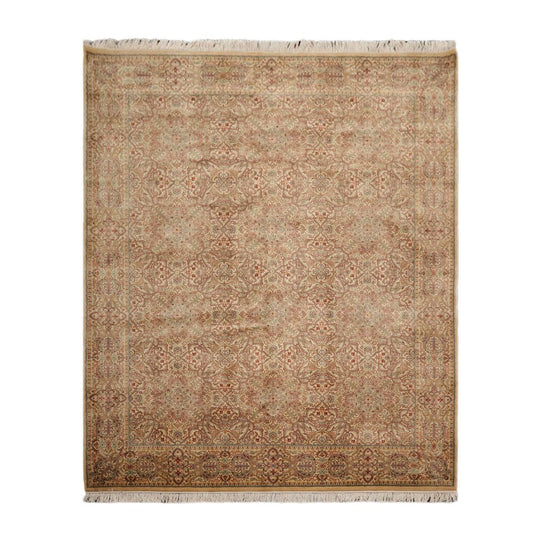8'2"x10'3" Hand Knotted Wool 16/18 Pak Persian 350 KPSI Oriental Area Rug Beige